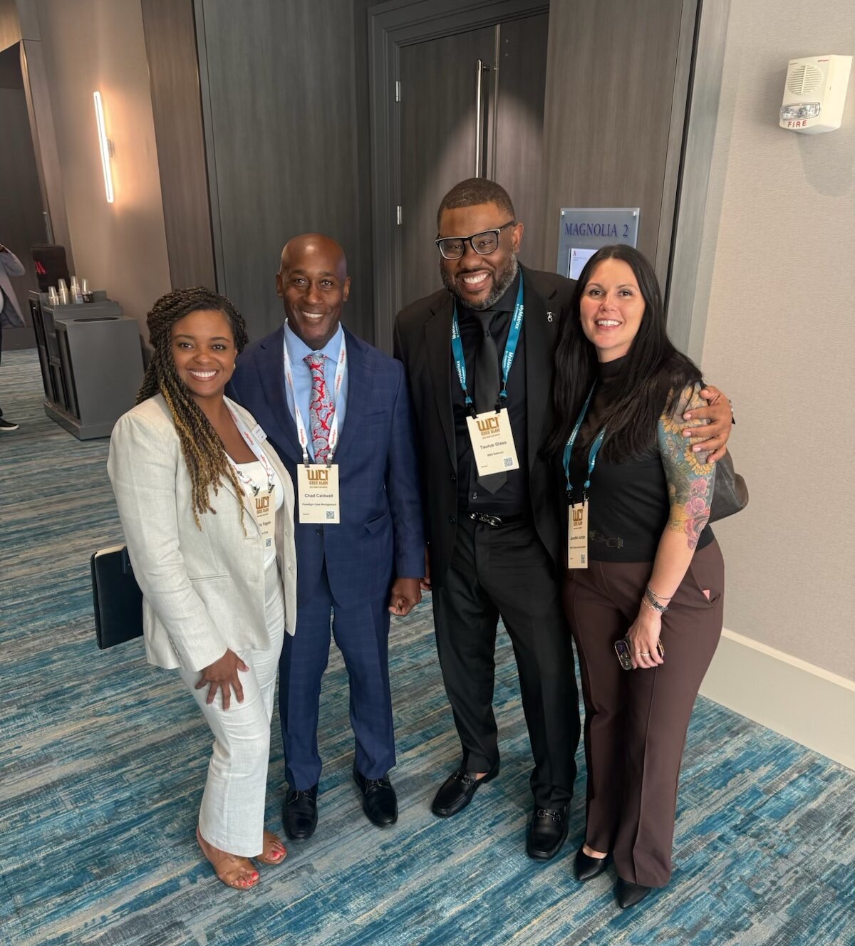 Gloria Fagan, Chad Caldwell of Paradigm with two additional speakers from their panel at WCI